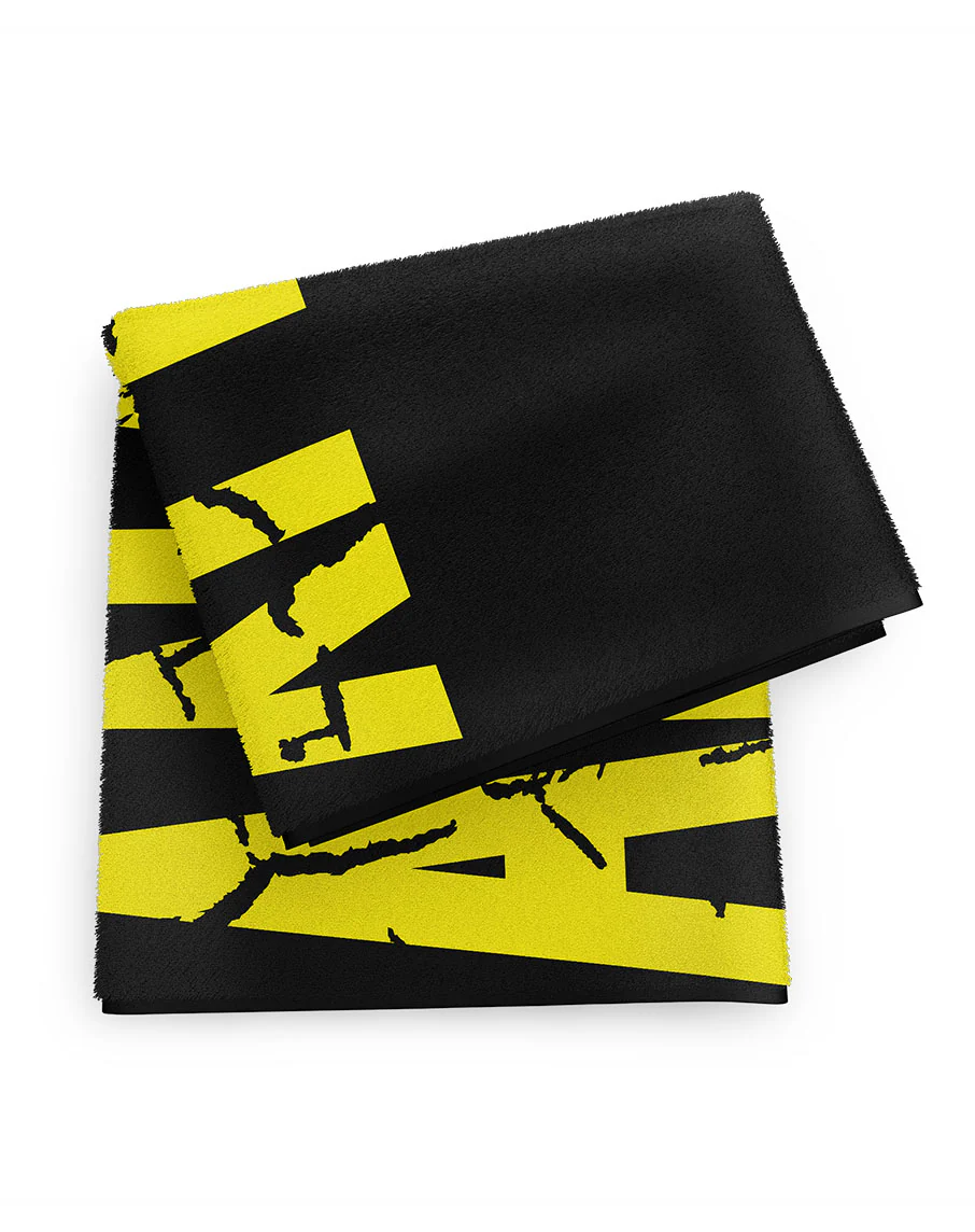 Black & Yellow Gym Towel by Anabolix Nutrition - Image 2