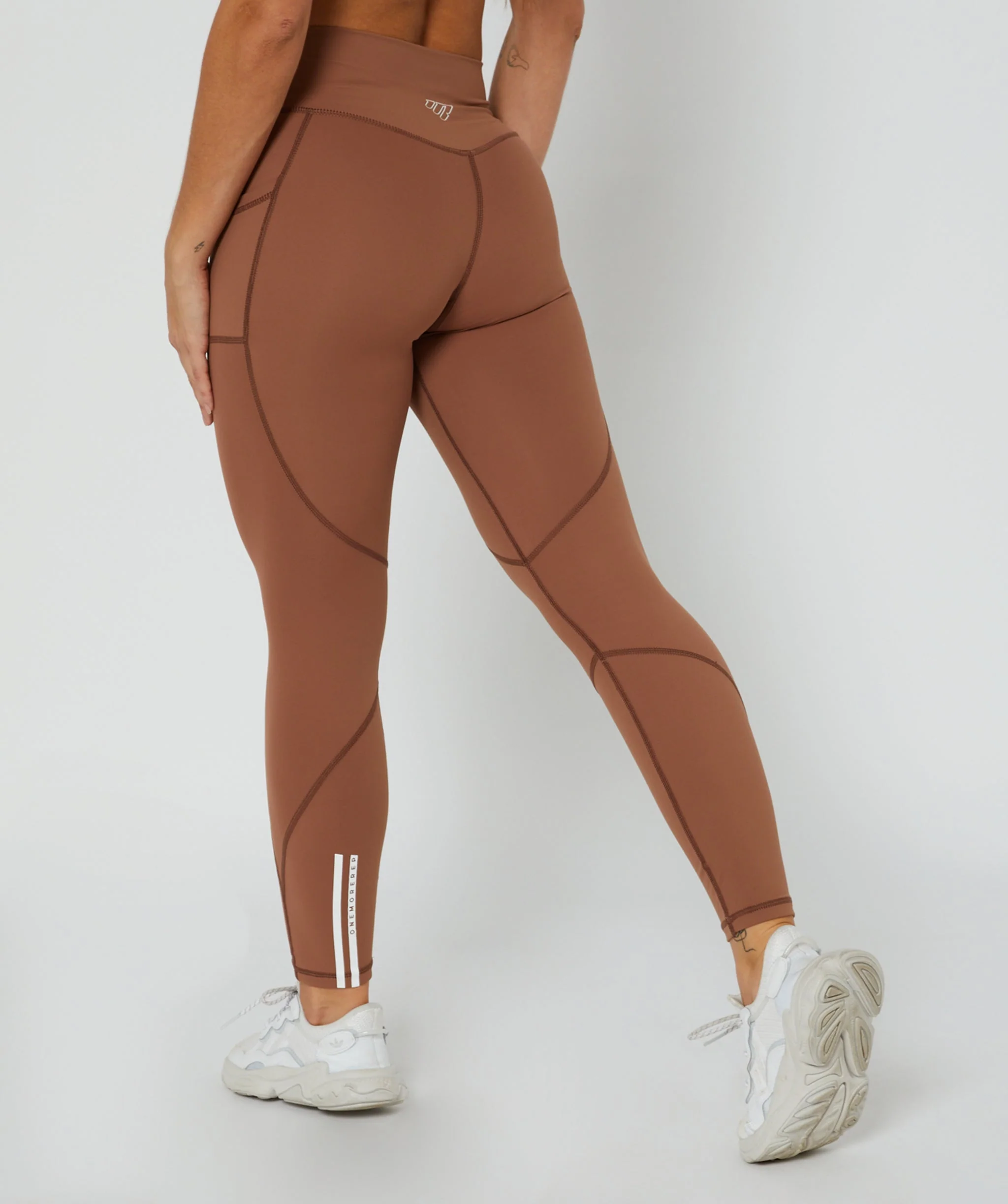 Hype Pocket Full Length Leggings (Mocha) by OneMoreRep - Image 3